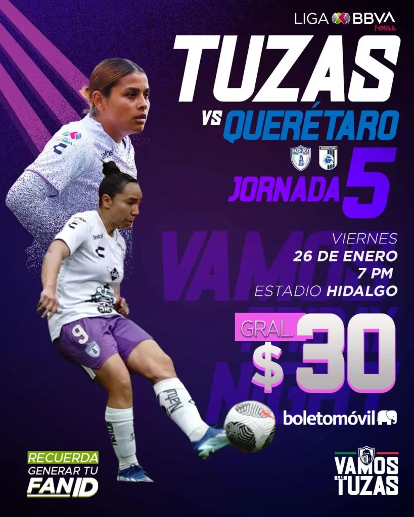 Las Tuzas del Pachuca reciben a Querétaro Femenil en la cancha del Hidalgo