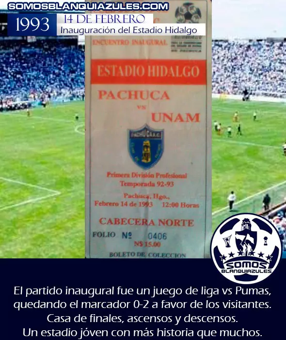 14 DE FEBRERO DE 1993 | Inauguración del Estadio Hidalgo