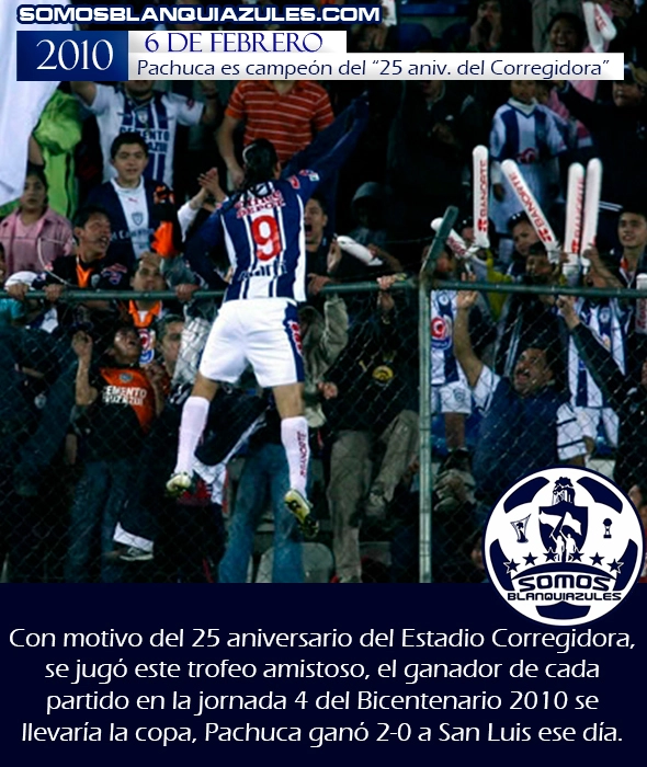 6 de Febrero de 2010 | Pachuca es Campeón del 25° Aniversario del Estadio Corregidora.