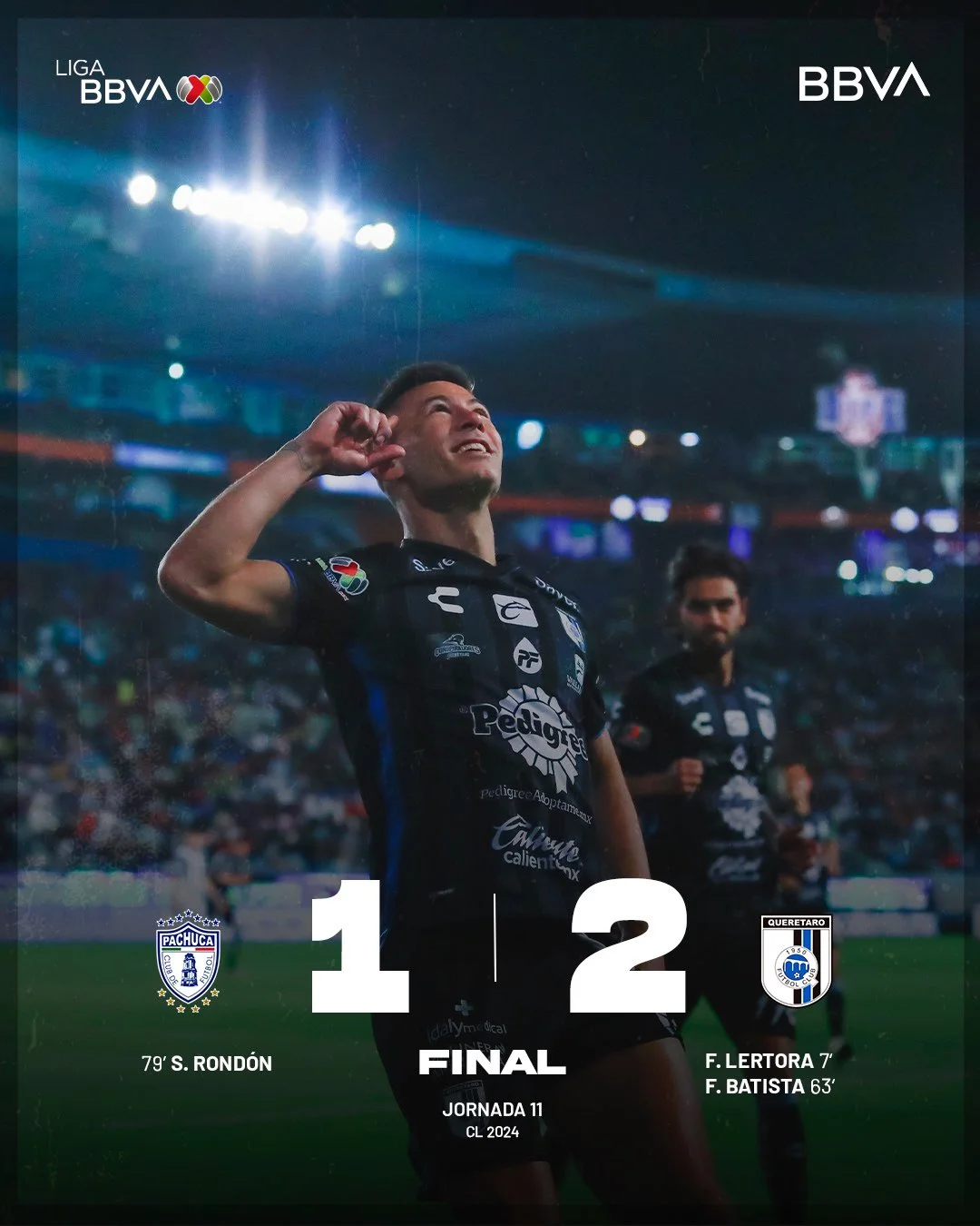Derrota en casa, los Tuzos del Pachuca caen 2-1 ante los Gallos Blancos de Querétaro.
