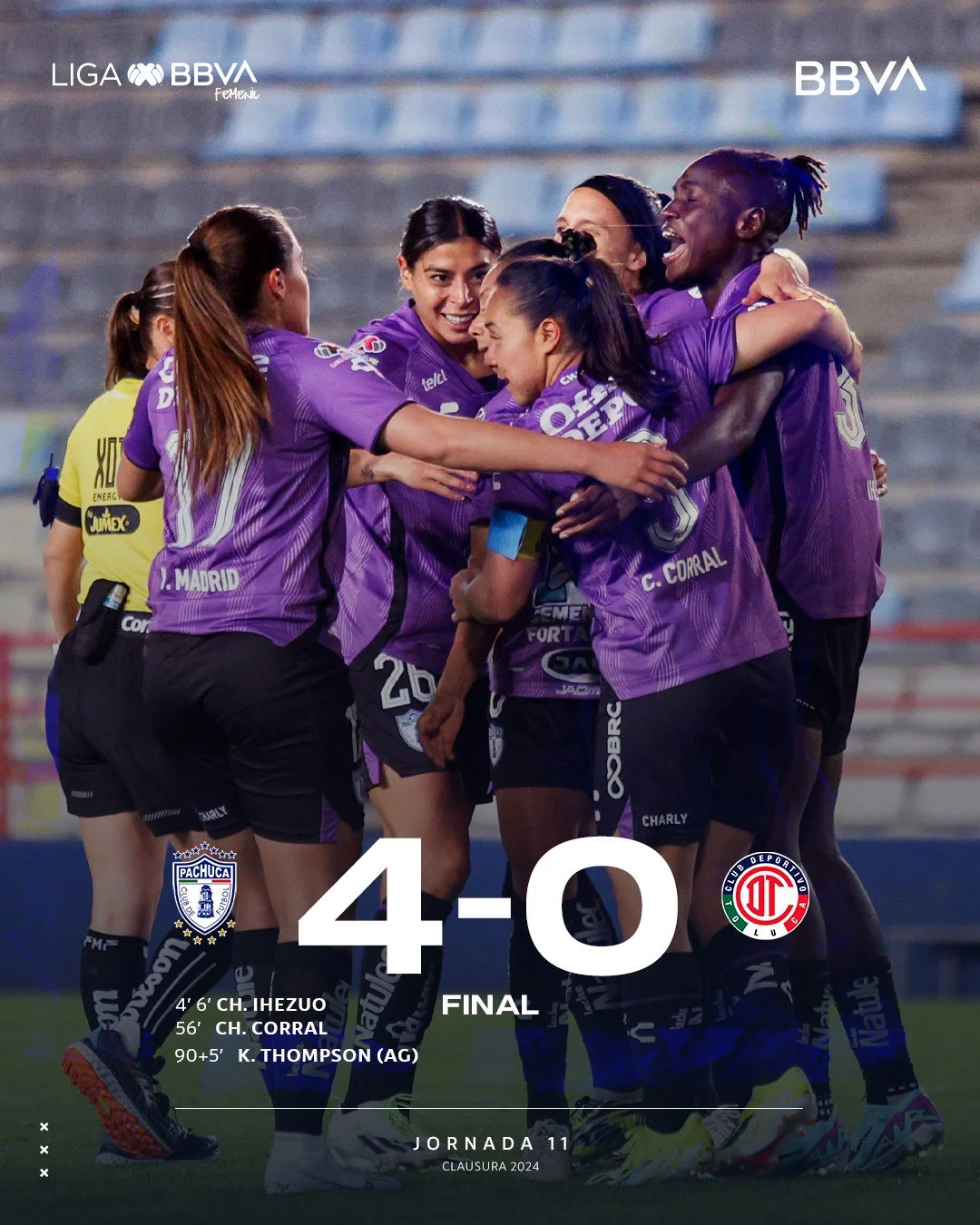 Triunfo para Las Tuzas, derrotan 4-0 al Toluca Femenil