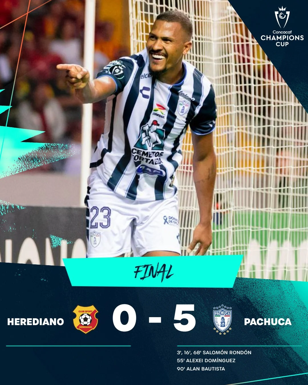 Herediano no fue rival, Pachuca goleo 5-0 a los Costarricences en el Estadio Nacional