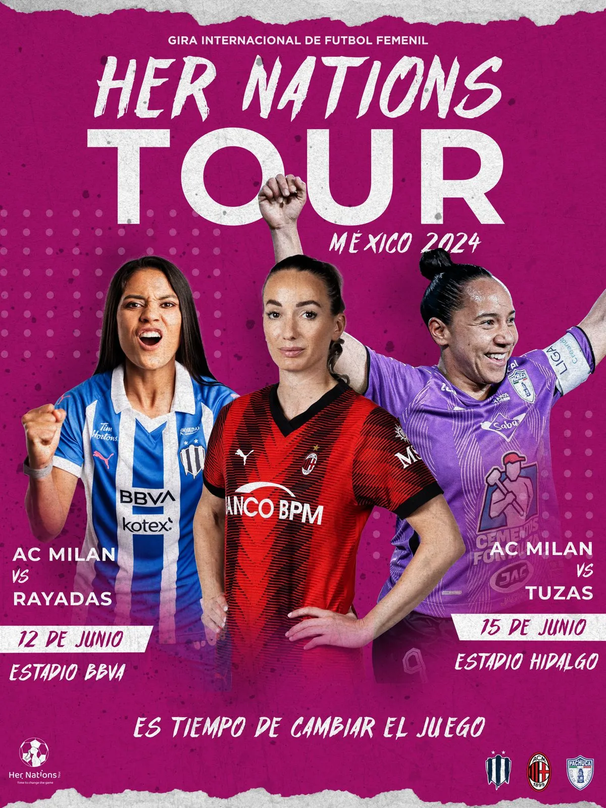 Pachuca Femenil enfrentara al AC Milán Femenil el 15 de junio