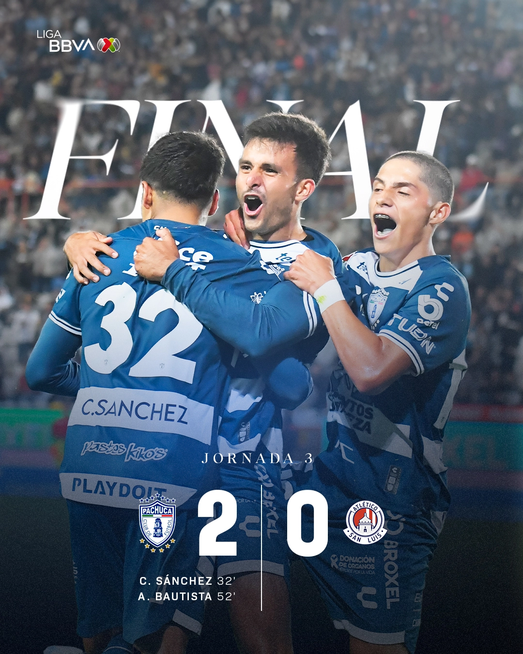 Los Tuzos ganan su primer encuentro en el Hidalgo, derrotan 2-0 al Atletico de San Luis