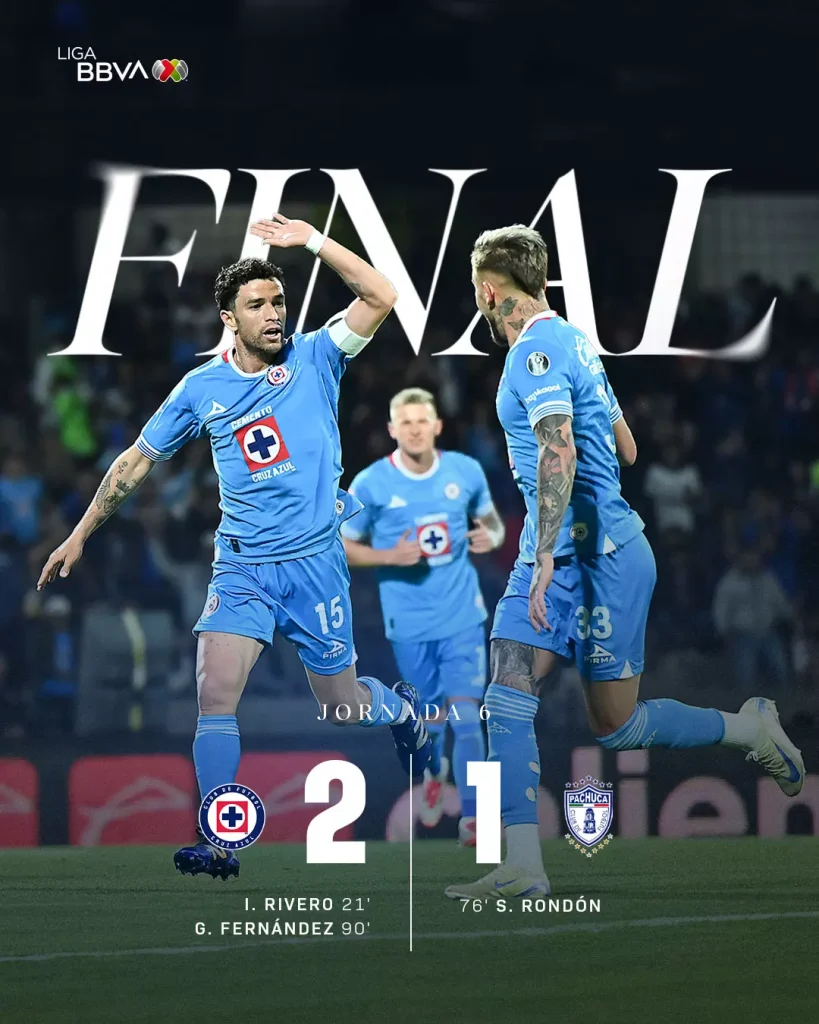 LIGA MX CLAUSURA 2025 JORNADA 6:CRUZ AZUL 2-1 PACHUCA