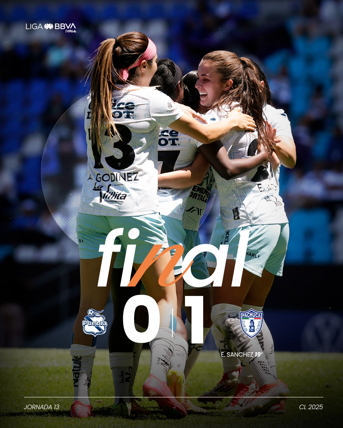 LIGA MX FEMENIL CLAUSURA 2025 JORNADA 13:PUEBLA 0-1 TUZAS