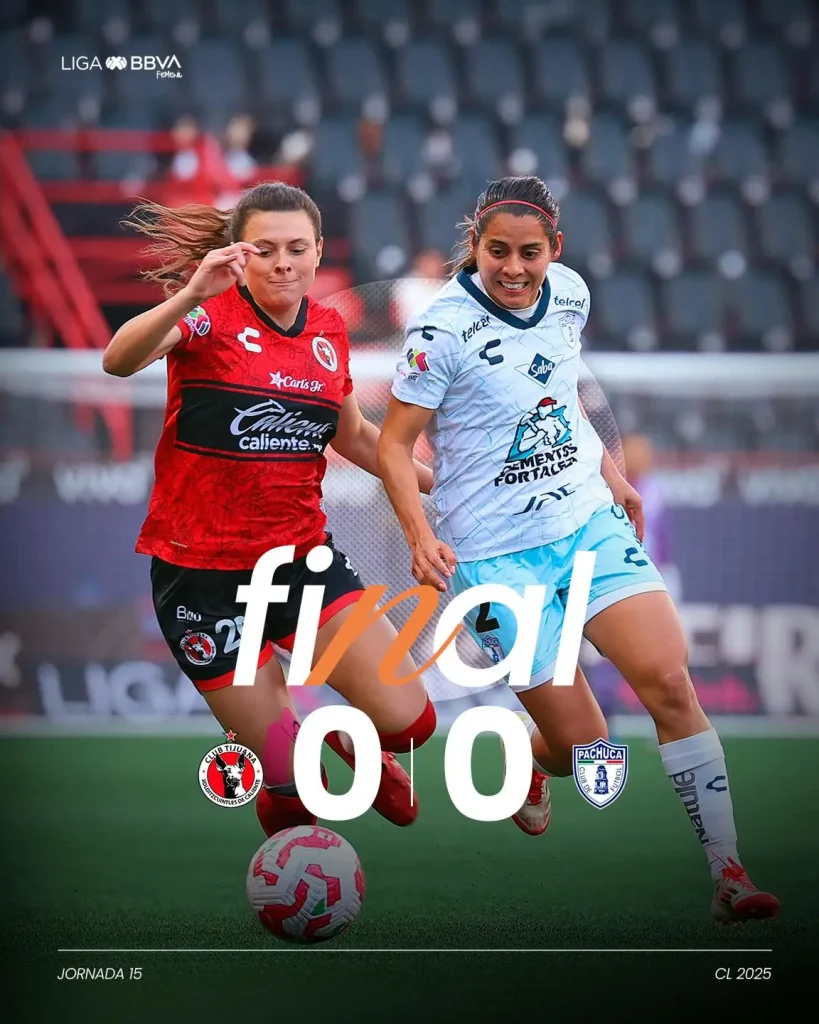 LIGA MX FEMENIL CLAUSURA 2025 JORNADA 15:XOLAS 0-0 TUZAS