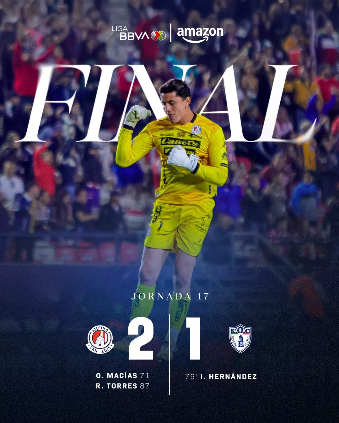 LIGA MX CLAUSURA 2025 JORNADA 17:ATLETICO DE SAN LUIS 2-1 TUZOS