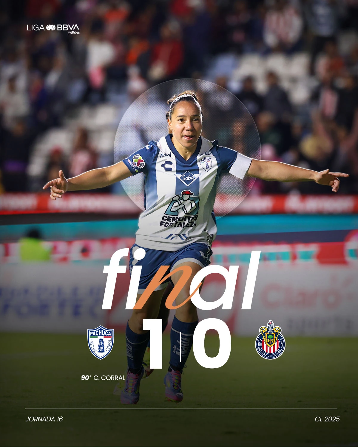 LIGA MX FEMENIL CLAUSURA 2025 JORNADA 16:TUZAS 1-0 CHIVAS