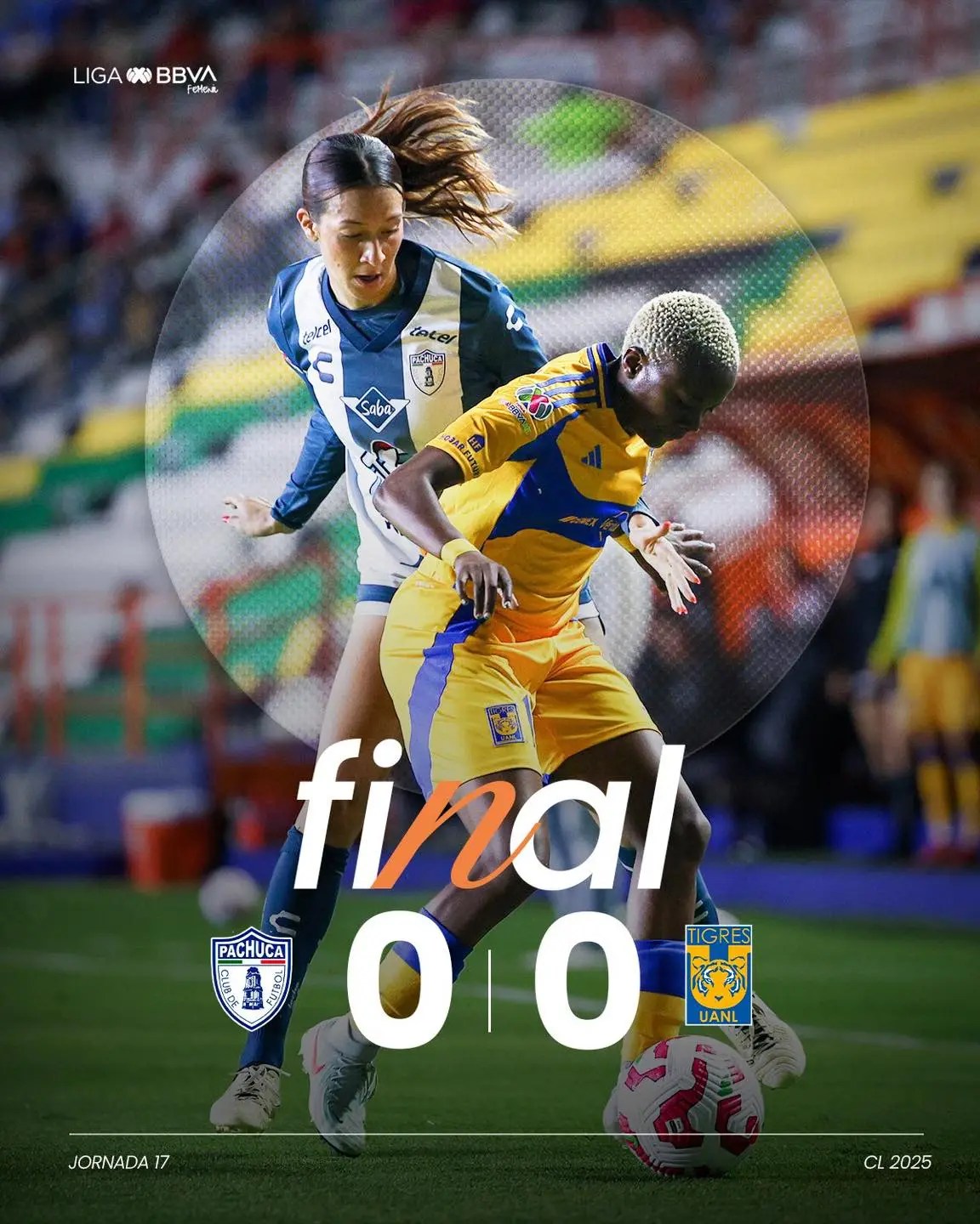 LIGA MX CLAUSURA 2025 JORNADA 17:TUZAS 0-0 TIGRES FEMENIL