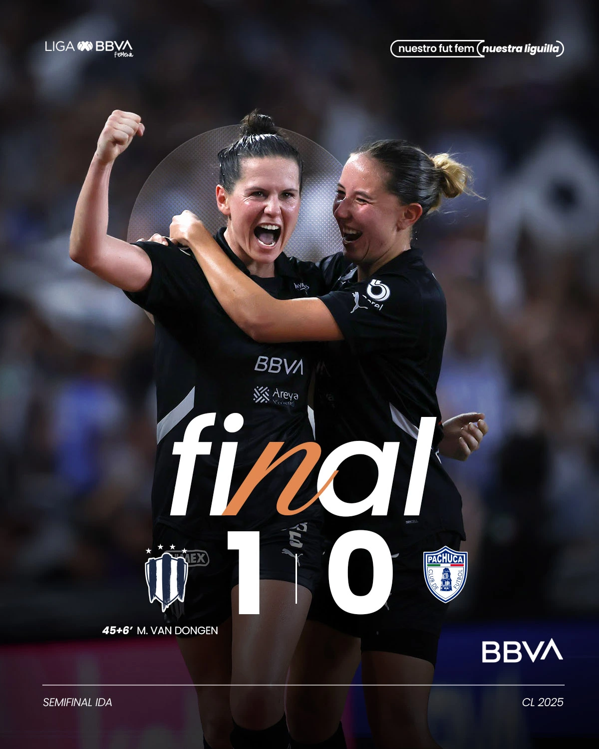 LIGA MX FEMENIL CLAUSURA 2025 SEMIFINAL IDA:RAYADAS 1-0 TUZAS