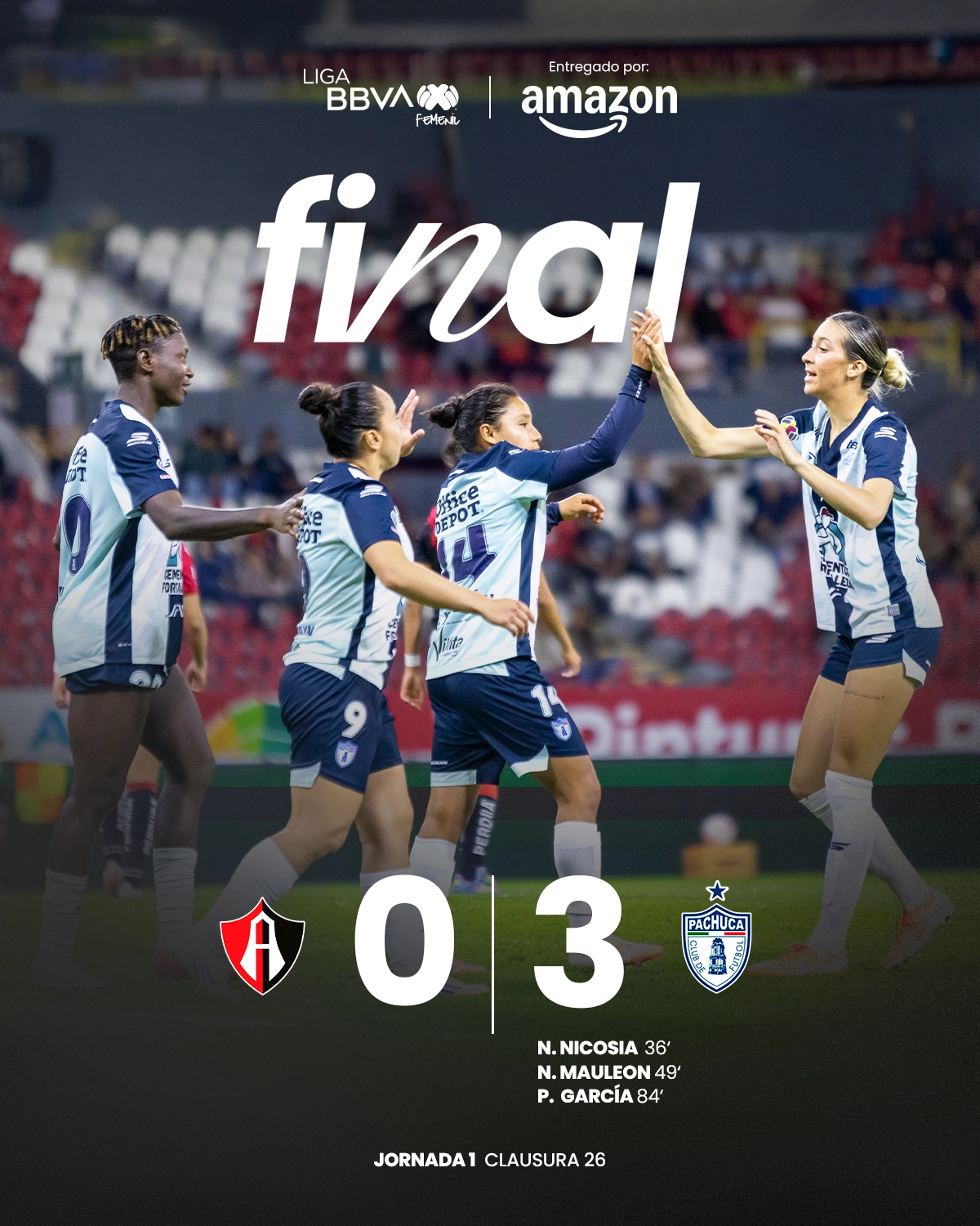 ¡BUEN INICIO! Las Tuzas derrotan 3-0 al Atlas Femenil en su debut en la Liga MX Femenil
