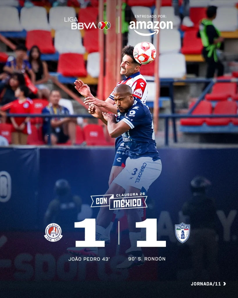 ¡VIBRANTE! Tuzos y San Luis empatan 1-1