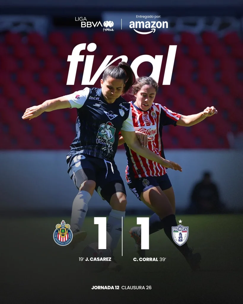 Tuzas y Chivas Femenil empatan 1-1